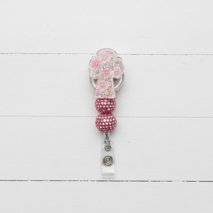 Flower Cross Badge Reel