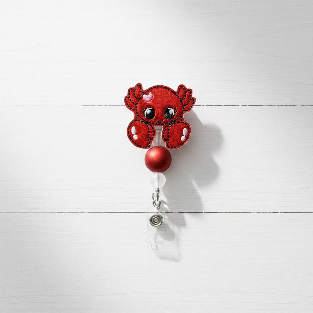 Red Crab Badge Reel