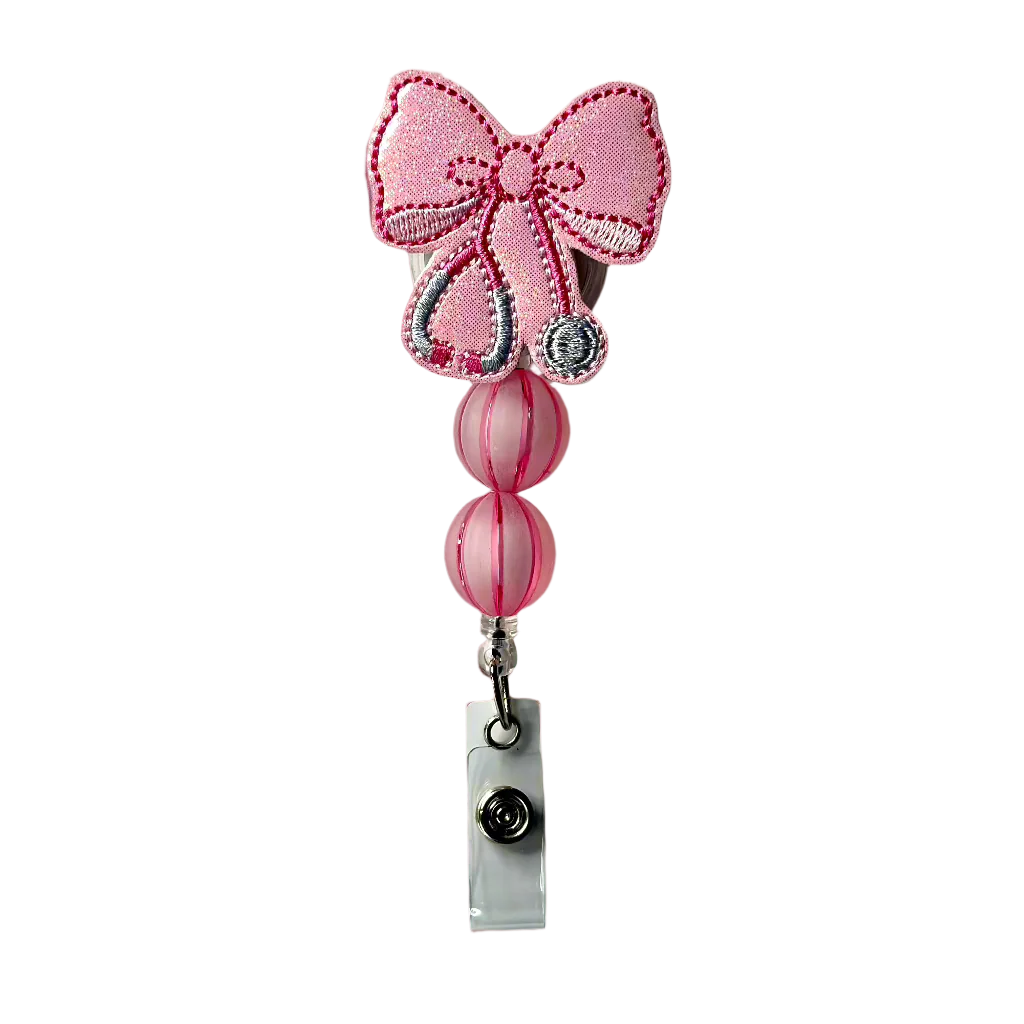 Bow Stethoscope Badge Reel