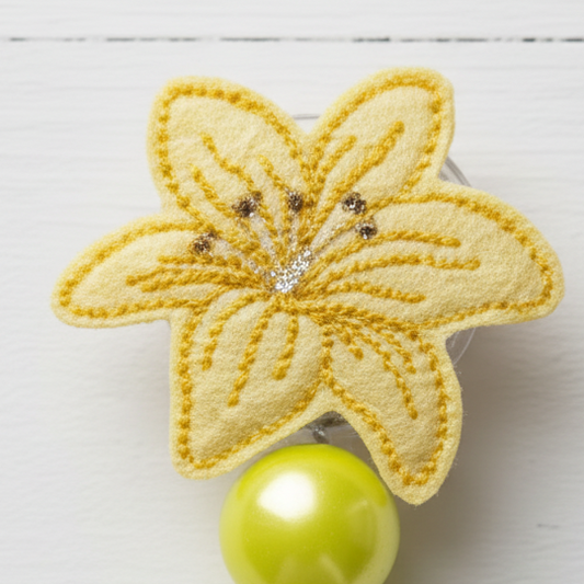 Yellow Lilly Badge Reel