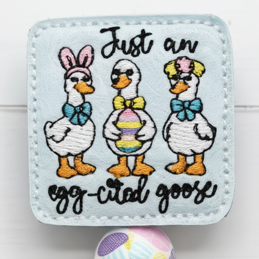Egg-cited Goose Badge Reel