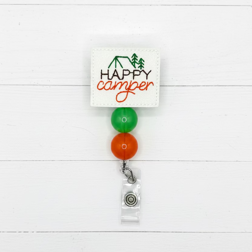 Happy Camper Badge Reel