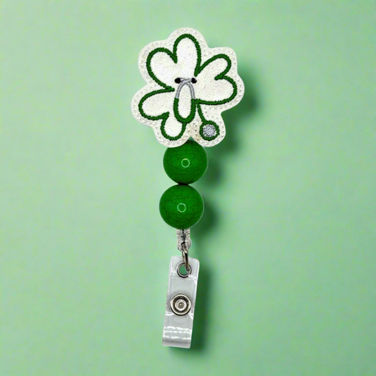 Shamrock Stethoscope Badge Reel
