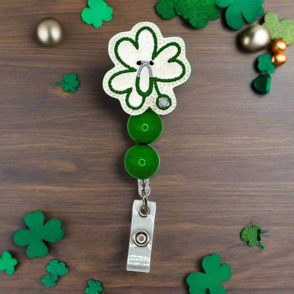 Shamrock Stethoscope Badge Reel