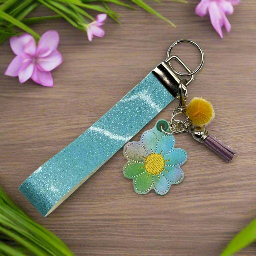 Colorful Daisy Keychain and Wristlet