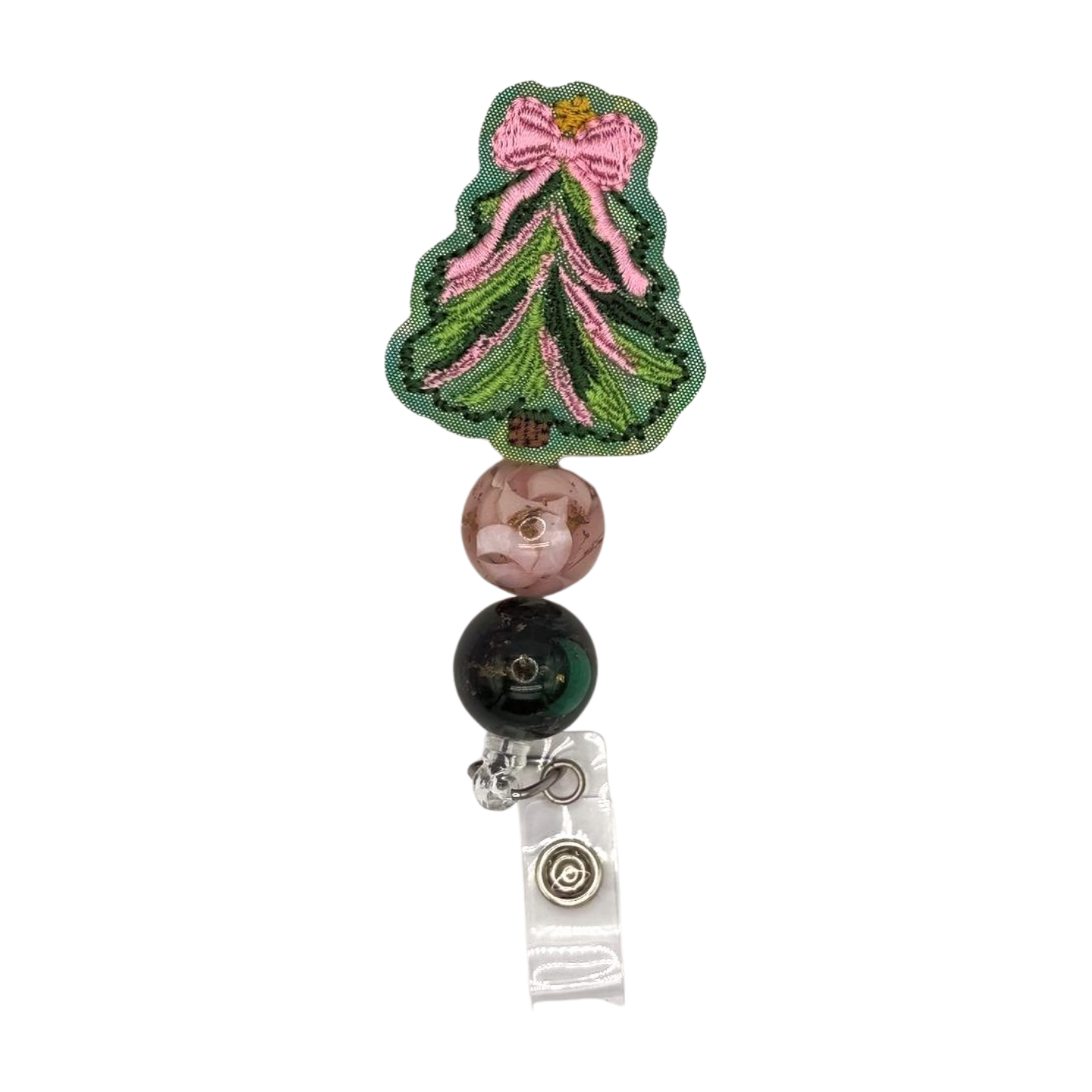 Tree with Pink Bow Badge Reel