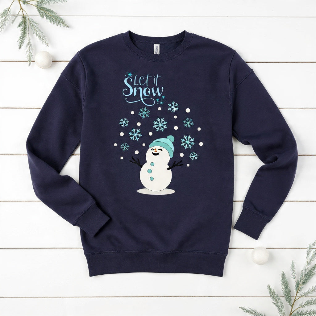 Let It Snow Snowman Sweatshirt, handmade sweatshirt