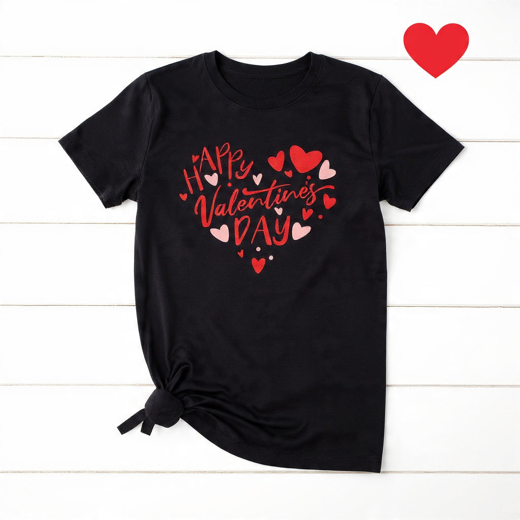 Happy Valentines Day Heart T-Shirt, handmade t-shirt