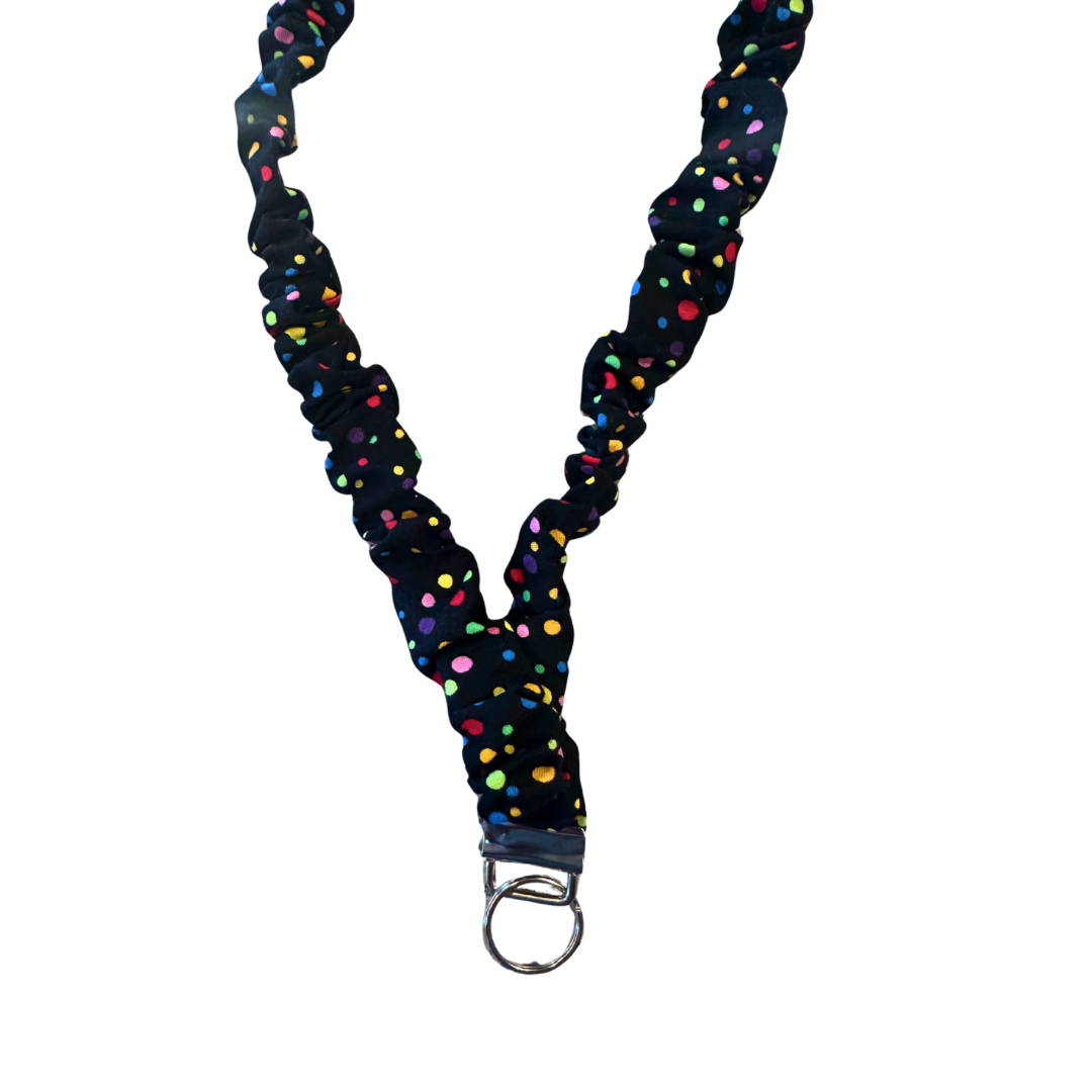 Colored Polka Dot Scrunchie Lanyard