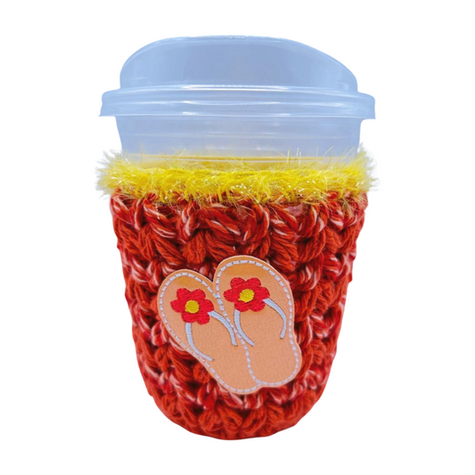 Orange flip flop cozy