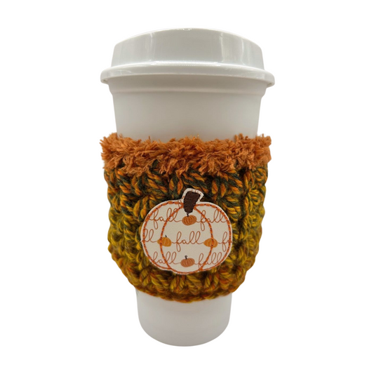 Fall pumpkin coffee cozy