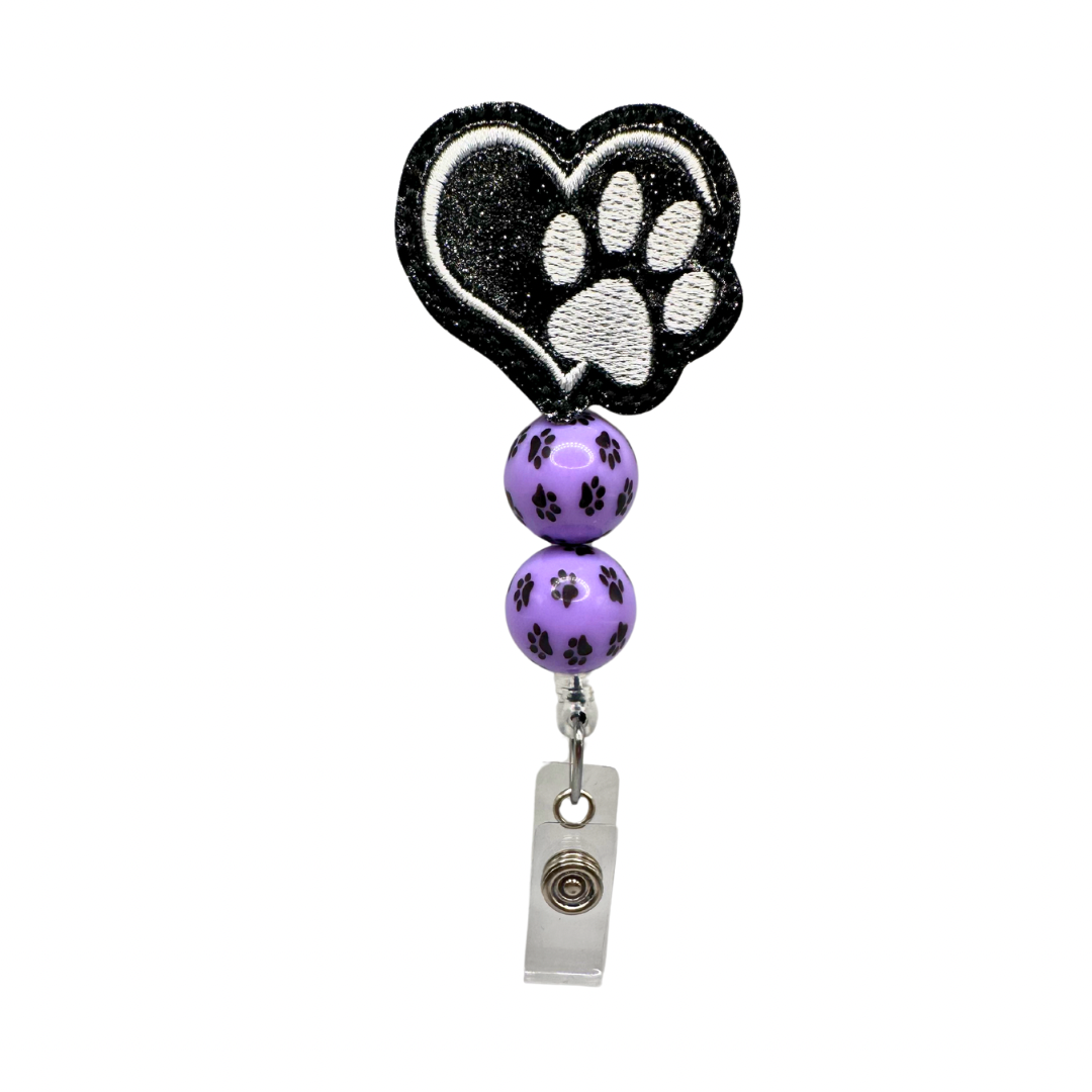 Paw Heart Badge Reel