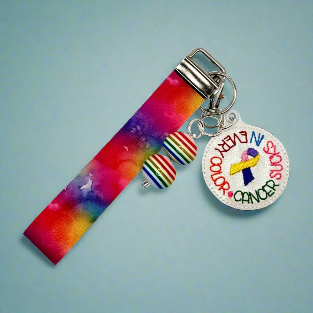 Cancer Sucks Keychain and Wristlet