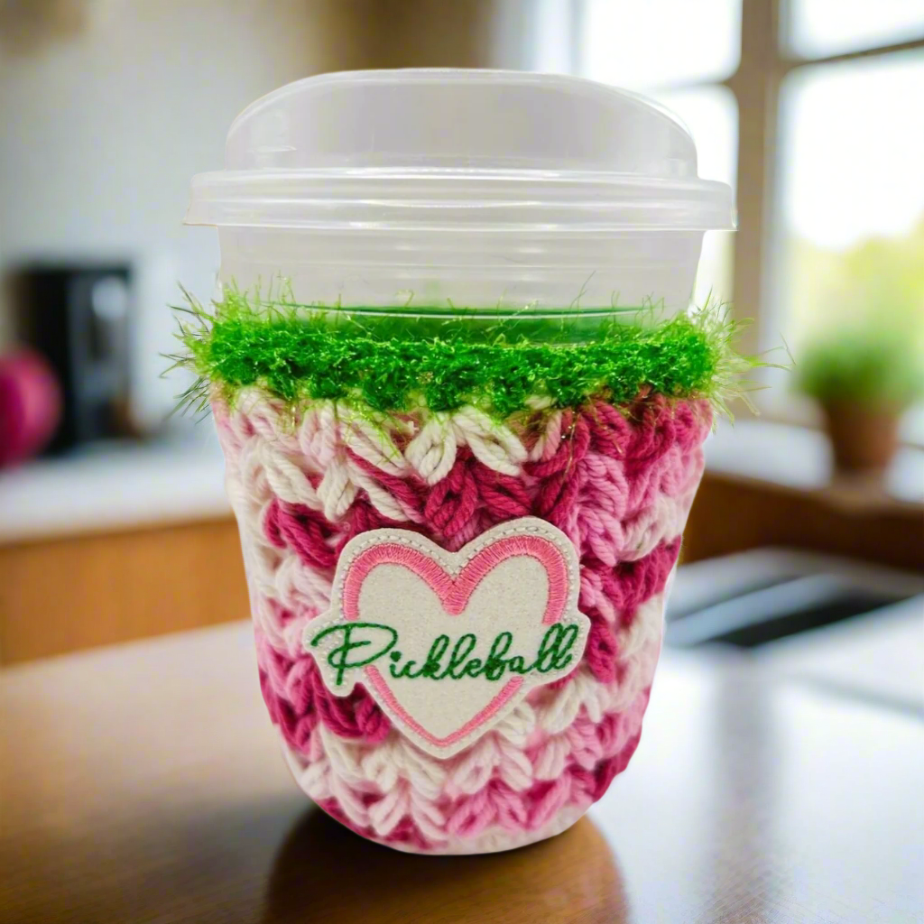 Pickleball Cup Cozy, handmade drink sleeve