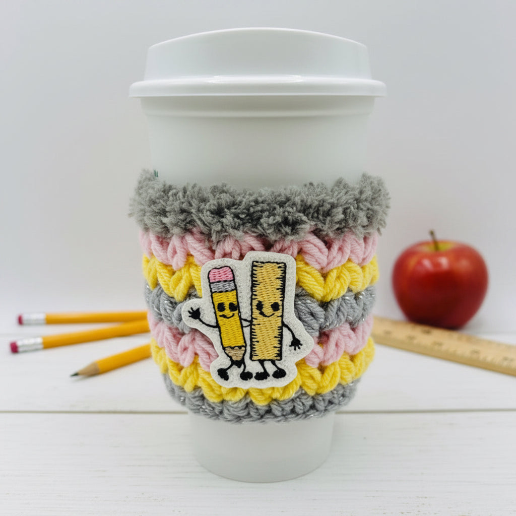Pencil and Ruler Coffee Cozy