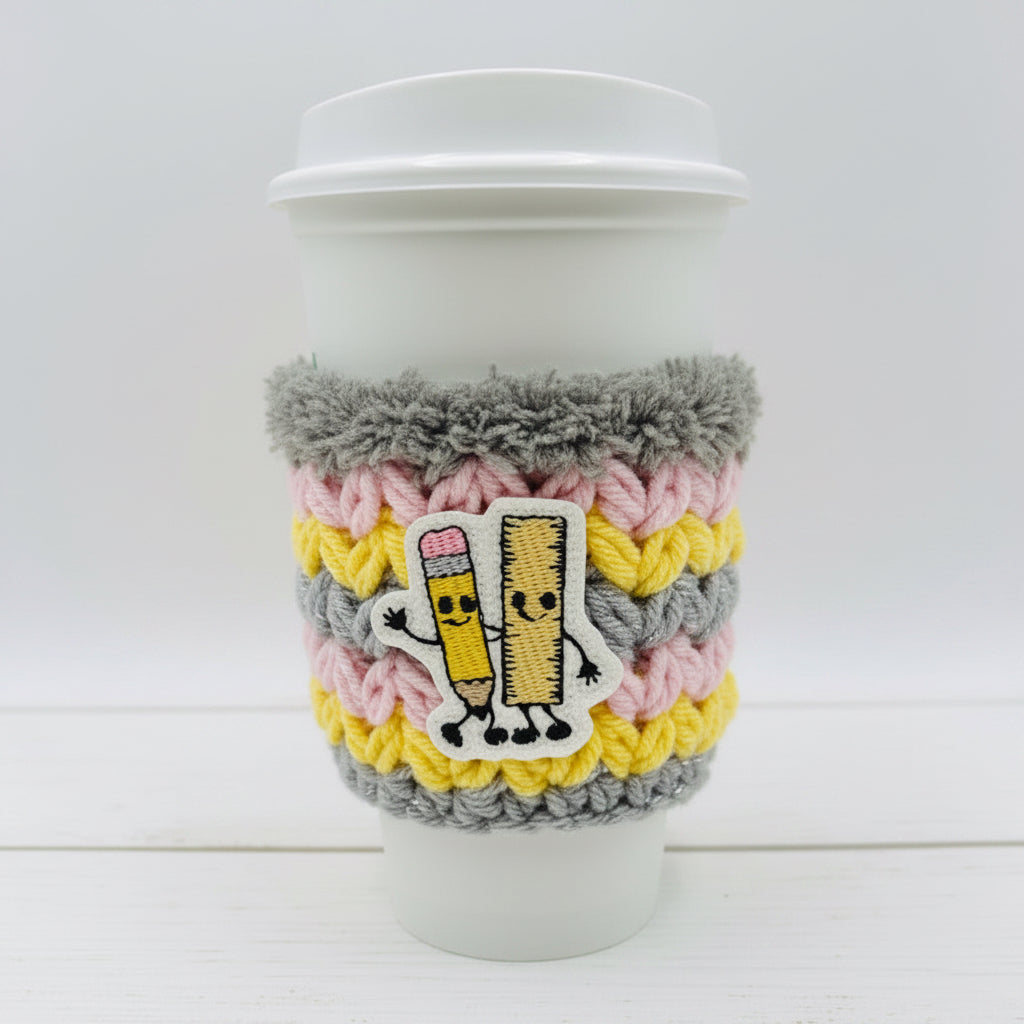 Pencil and Ruler Coffee Cozy