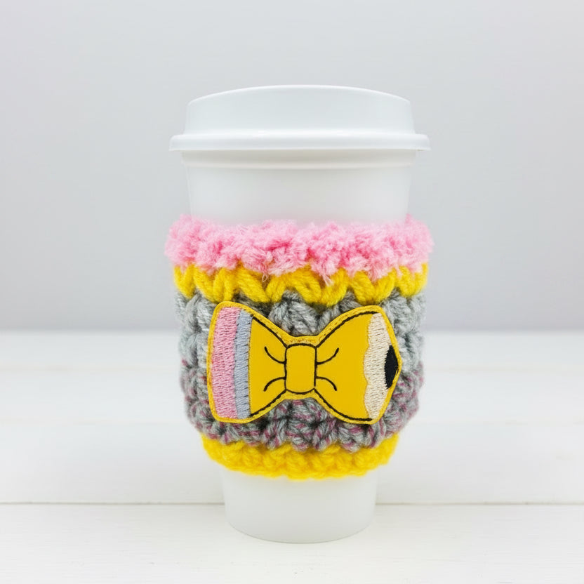 Pencil Bow Coffee Cozy