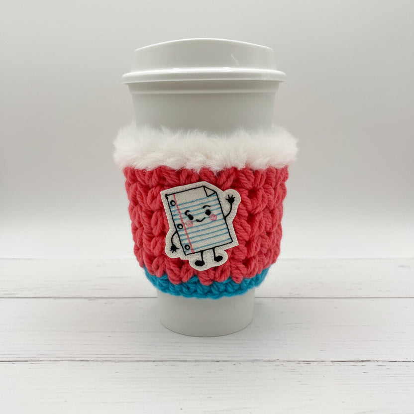 Waving notebook Crocheted Coffee Cozy