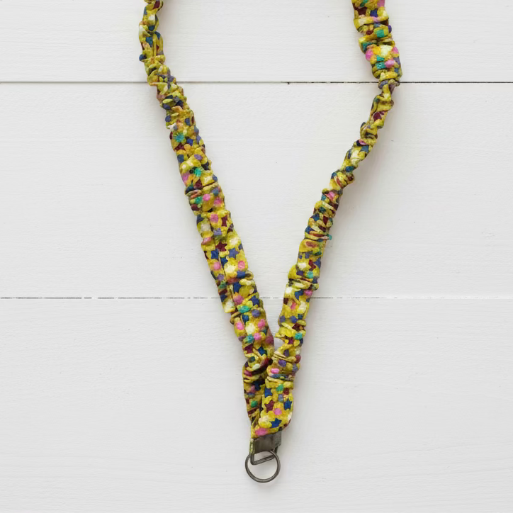 Yellow Stars Scrunchie Lanyard
