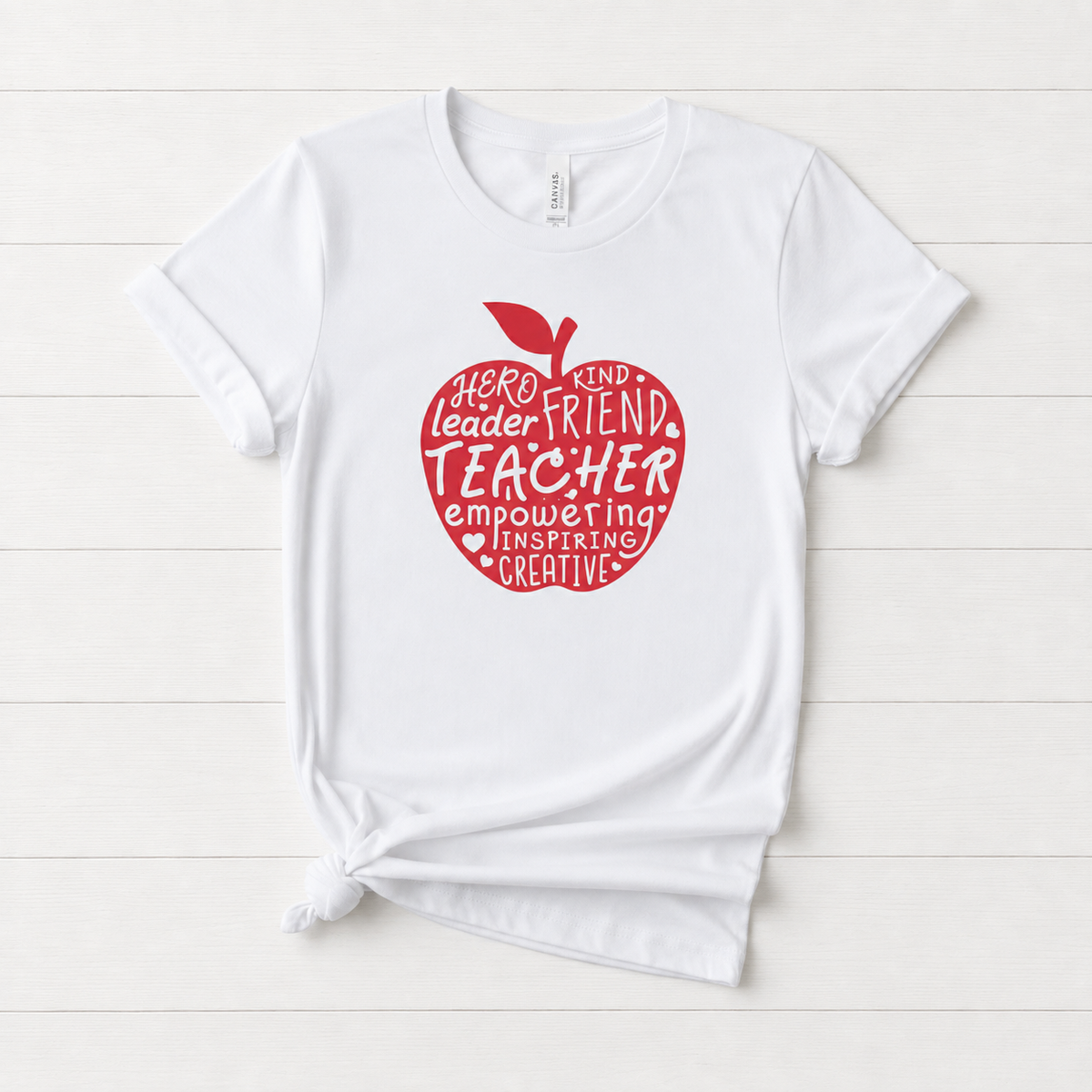 Red Apple Teacher T-Shirt, handmade t-shirt