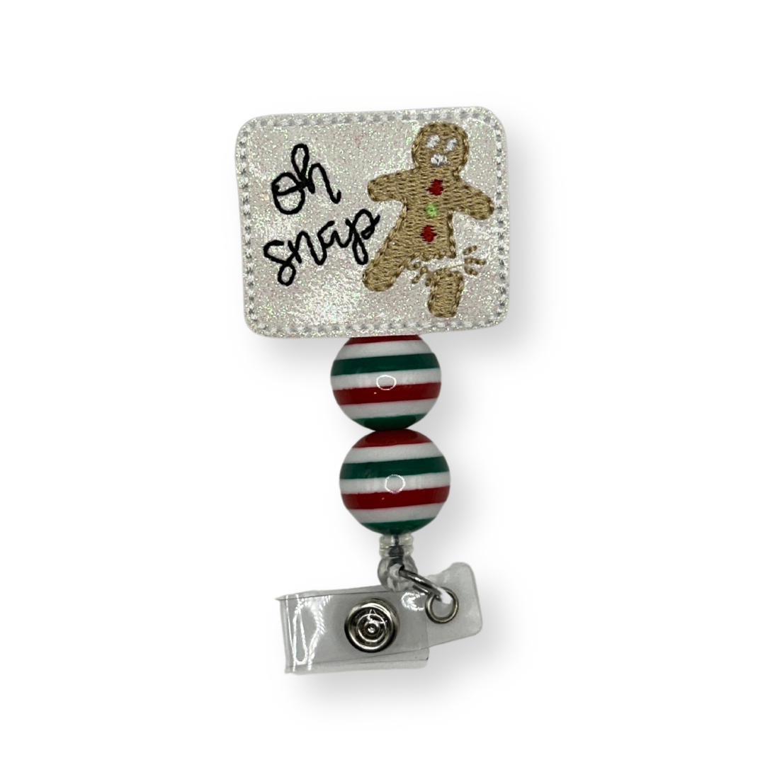 Gingerbread Oh Snap Beaded Badge Reel