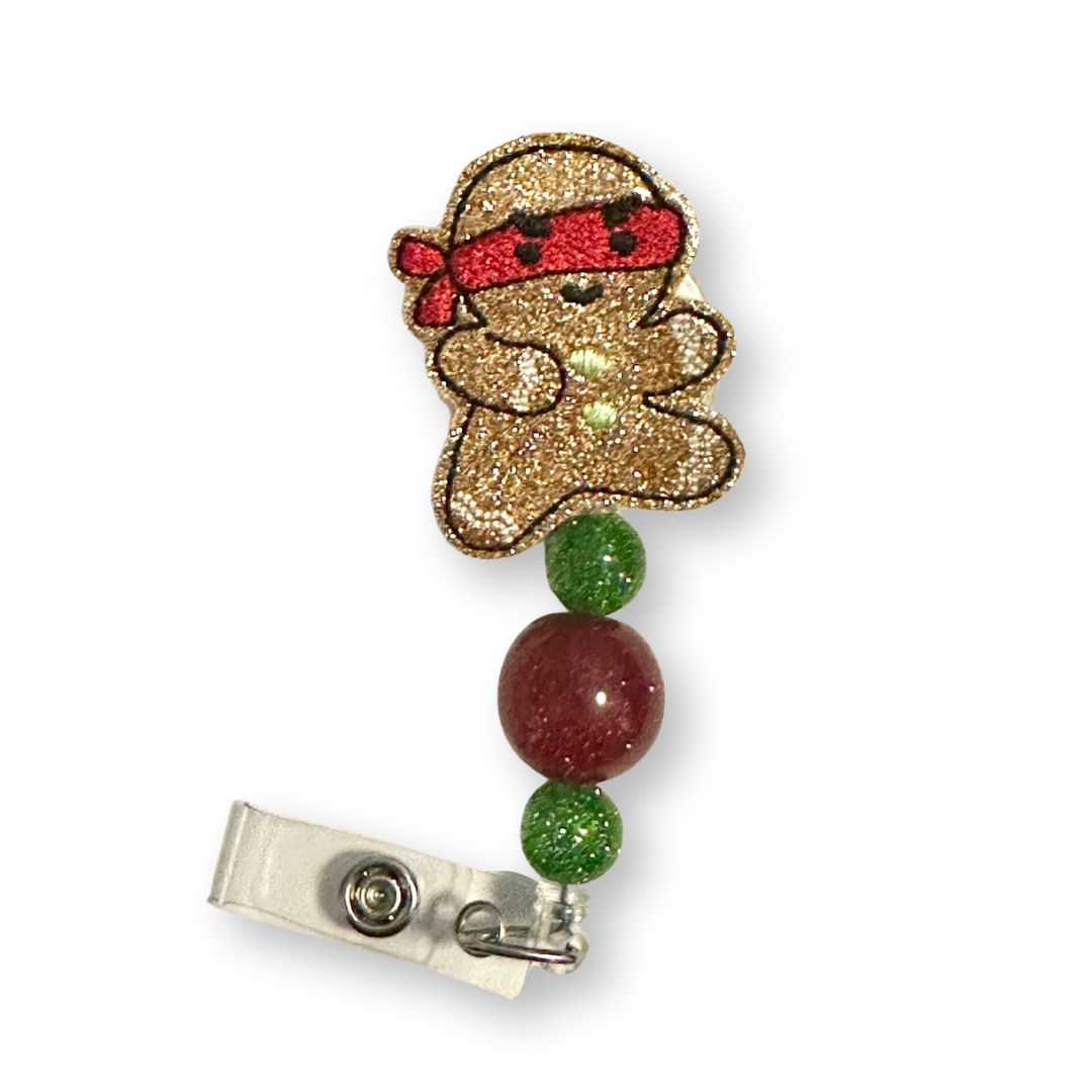 Ninja Gingerbread Man Badge Reel