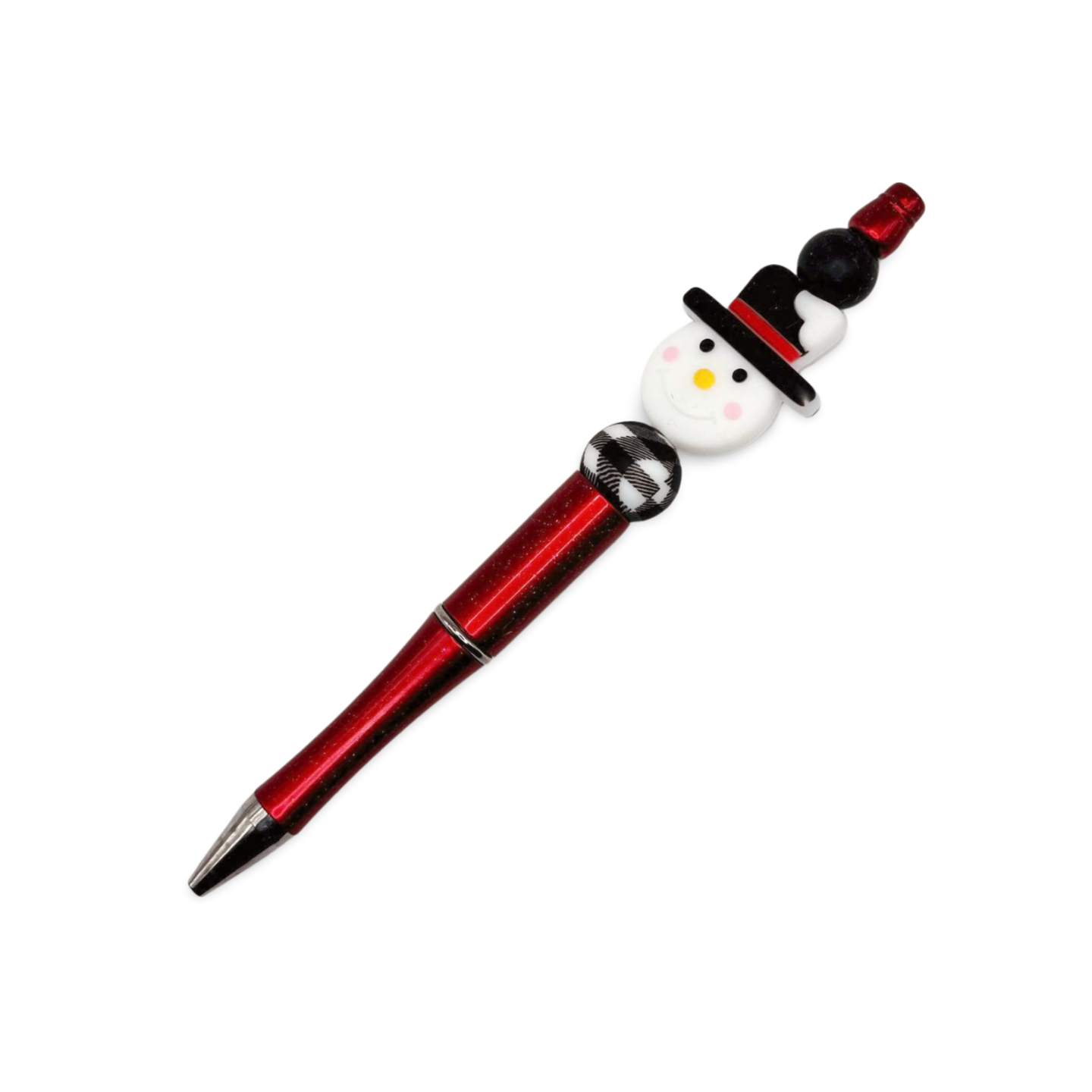 Snowman with Top Hat Beaded Pen