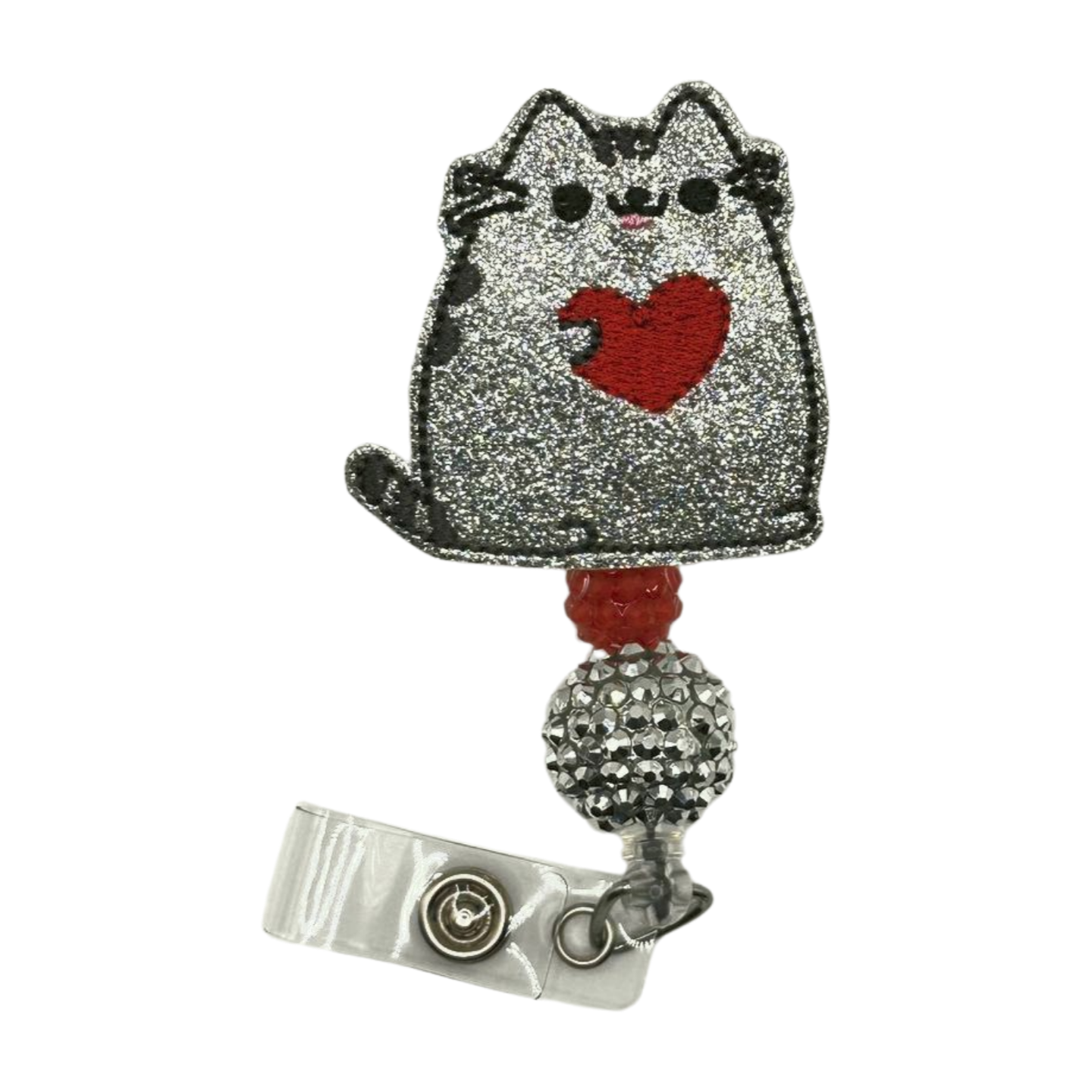 Heart Cat Badge Reel 