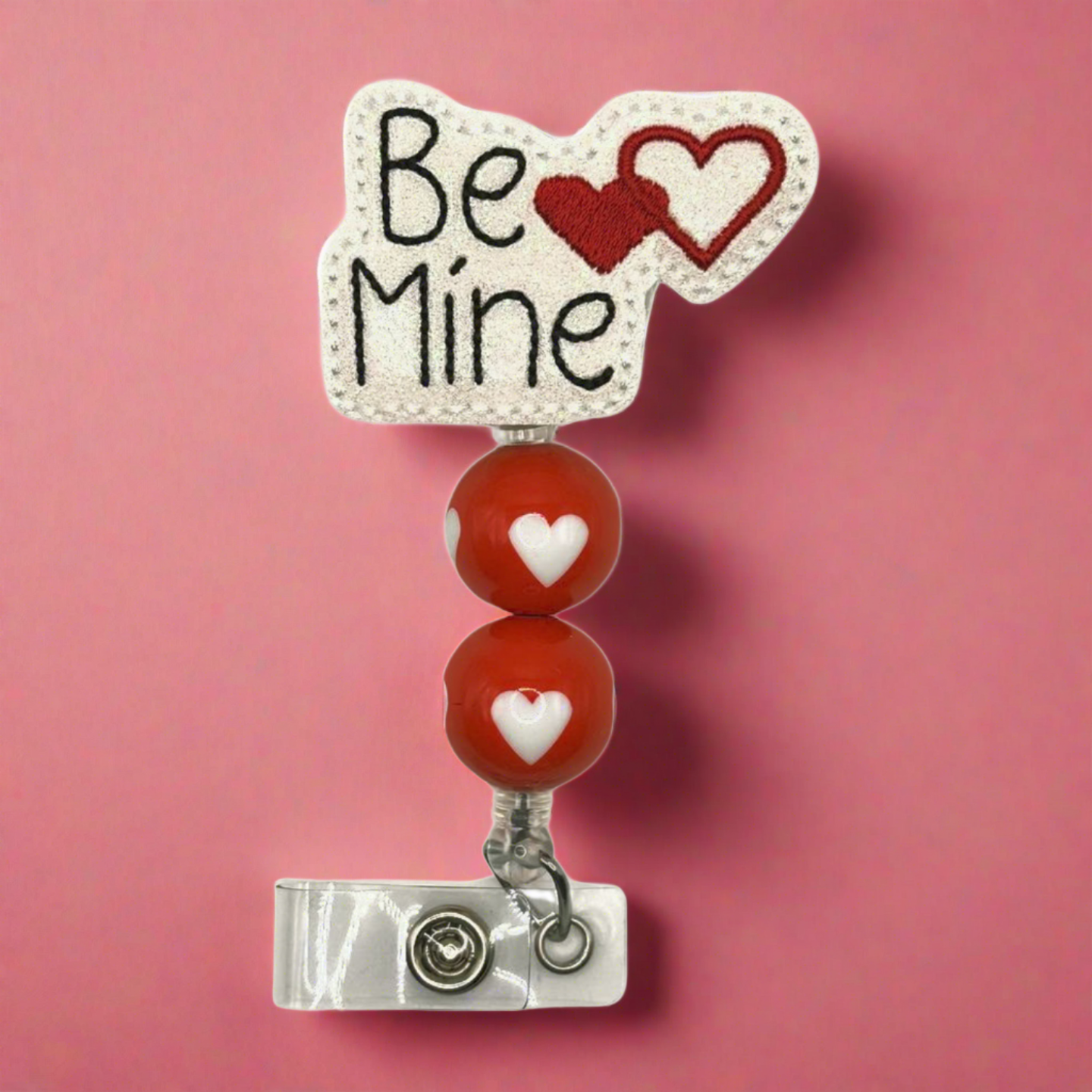 Be Mine Beaded Badge Reel