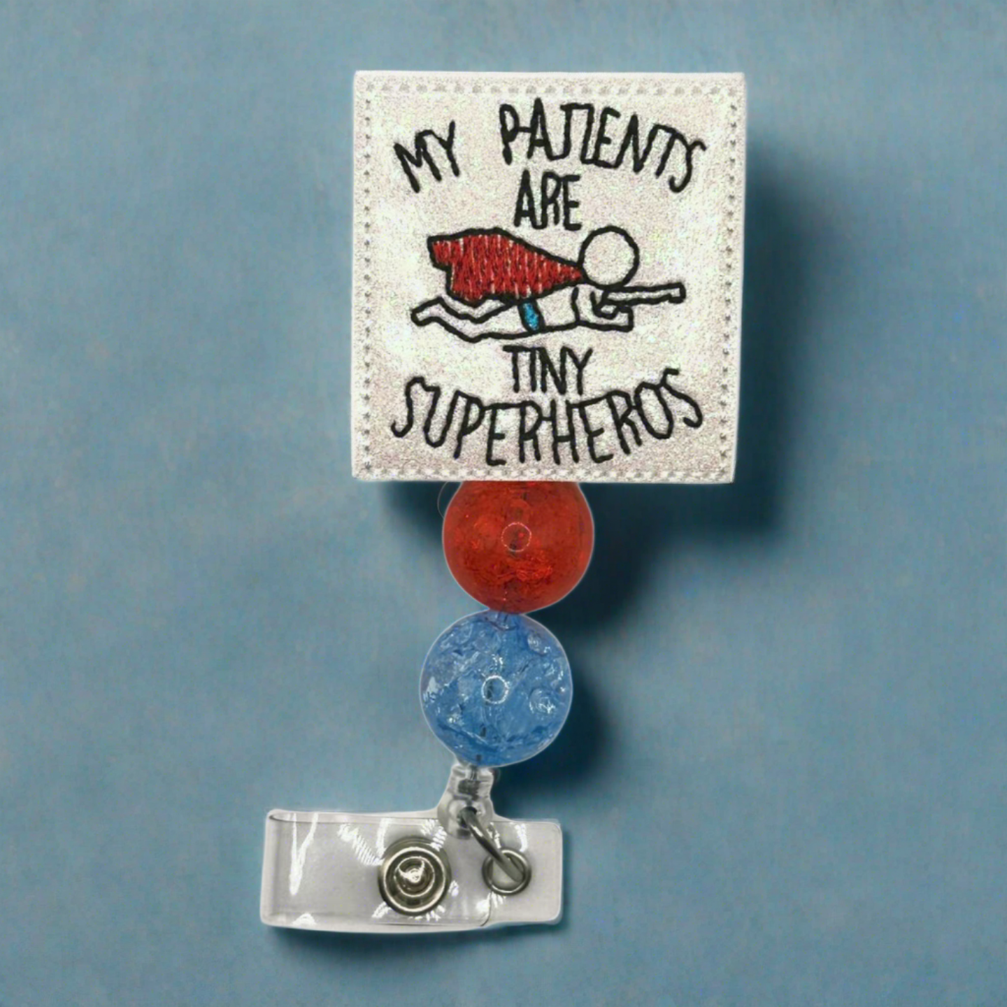 My Patients are Super Heroes Beaded Badge Reel