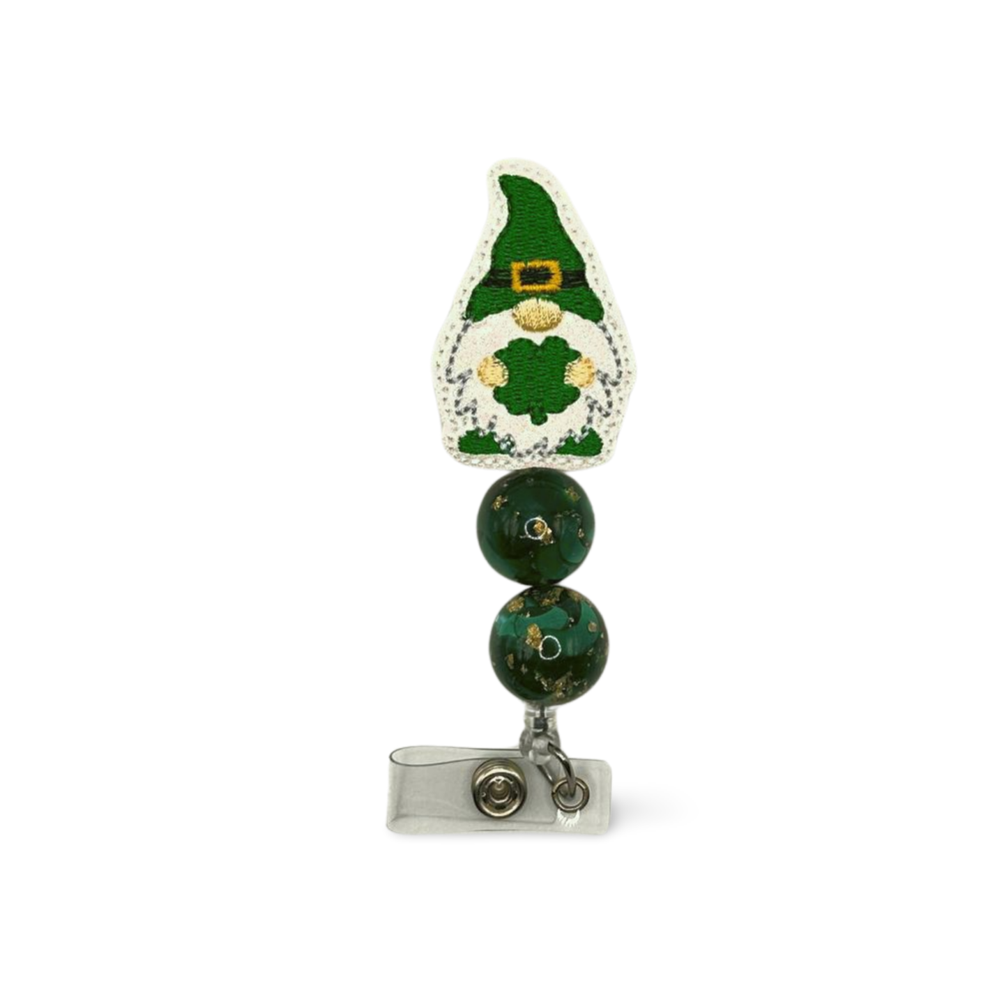 Santa Gnome Beaded Badge Reel