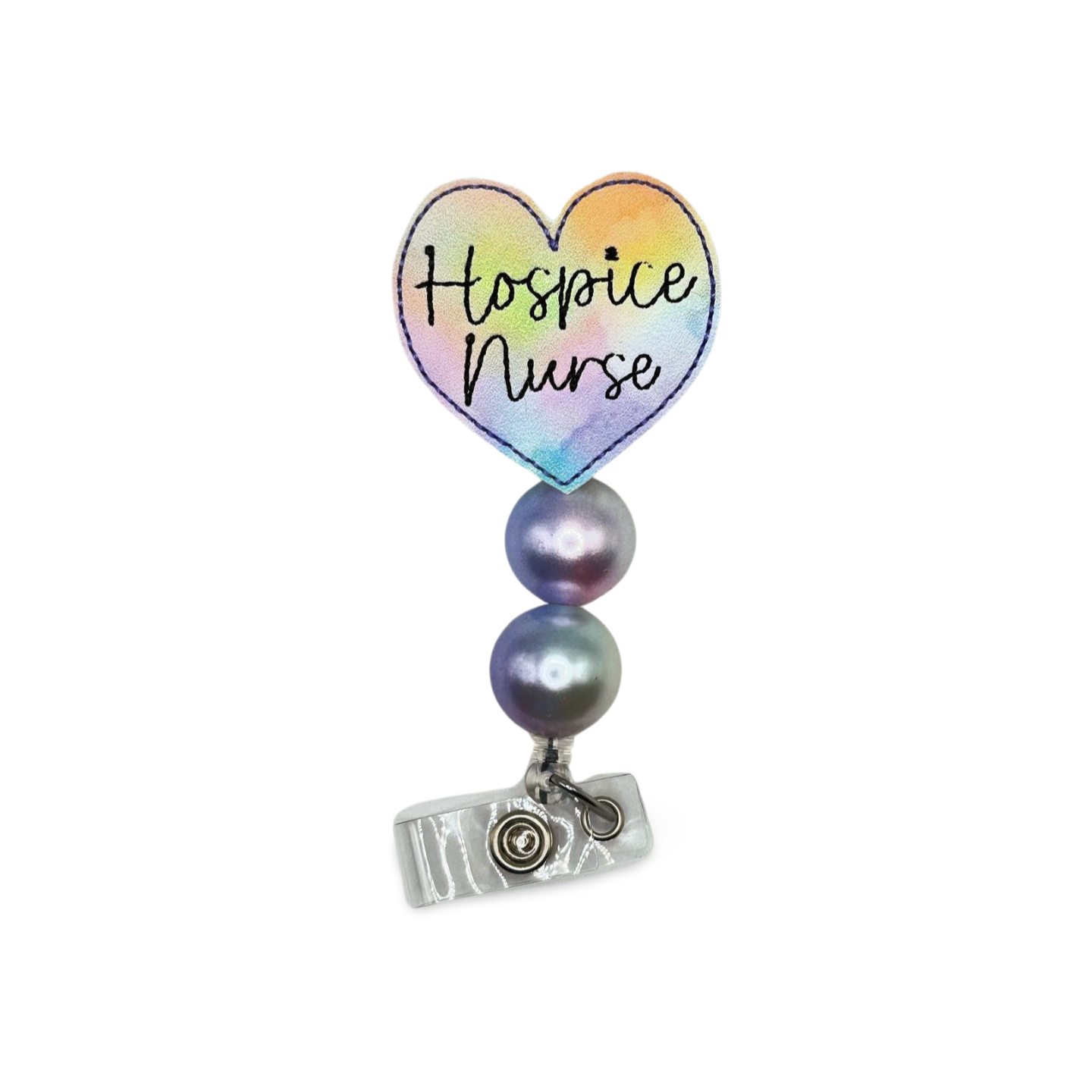 Hospice Nurse Heart Badge Reel – 3 Blue Pineapples