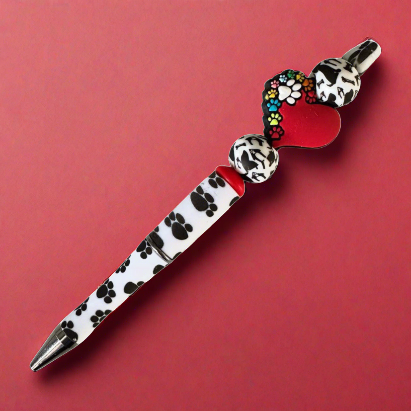 Paw Heart Beaded Pen
