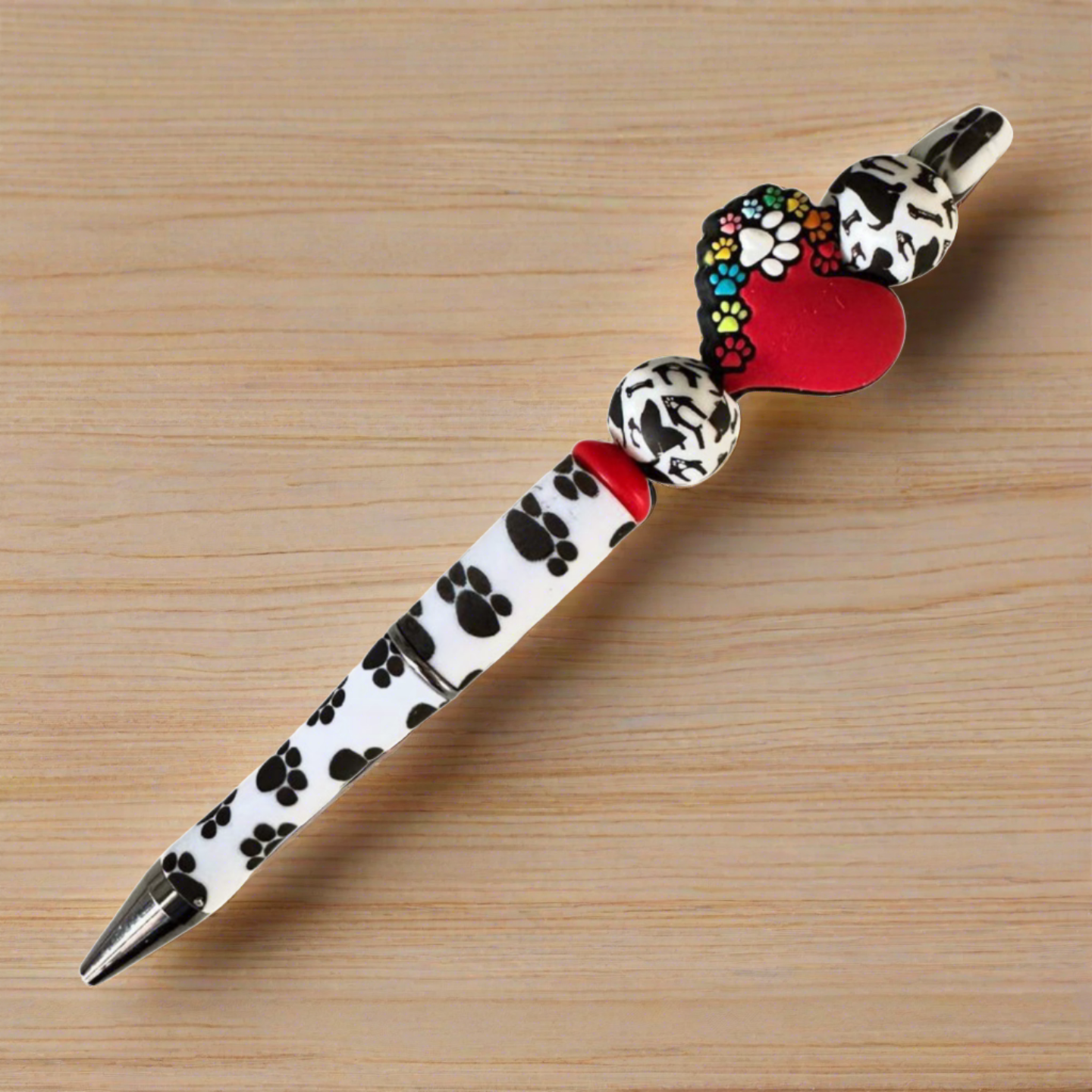 Paw Heart Beaded Pen