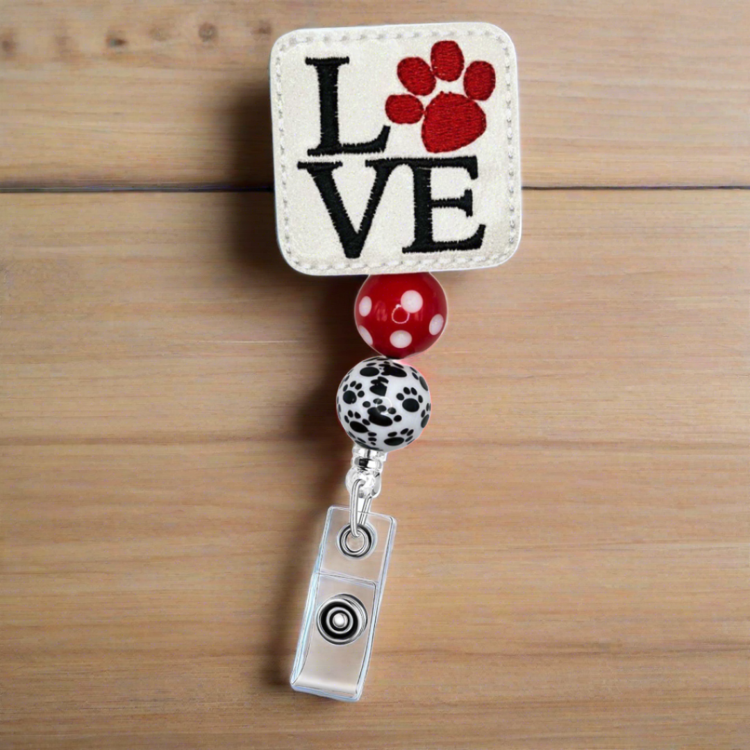 Love with Paw Badge Reel