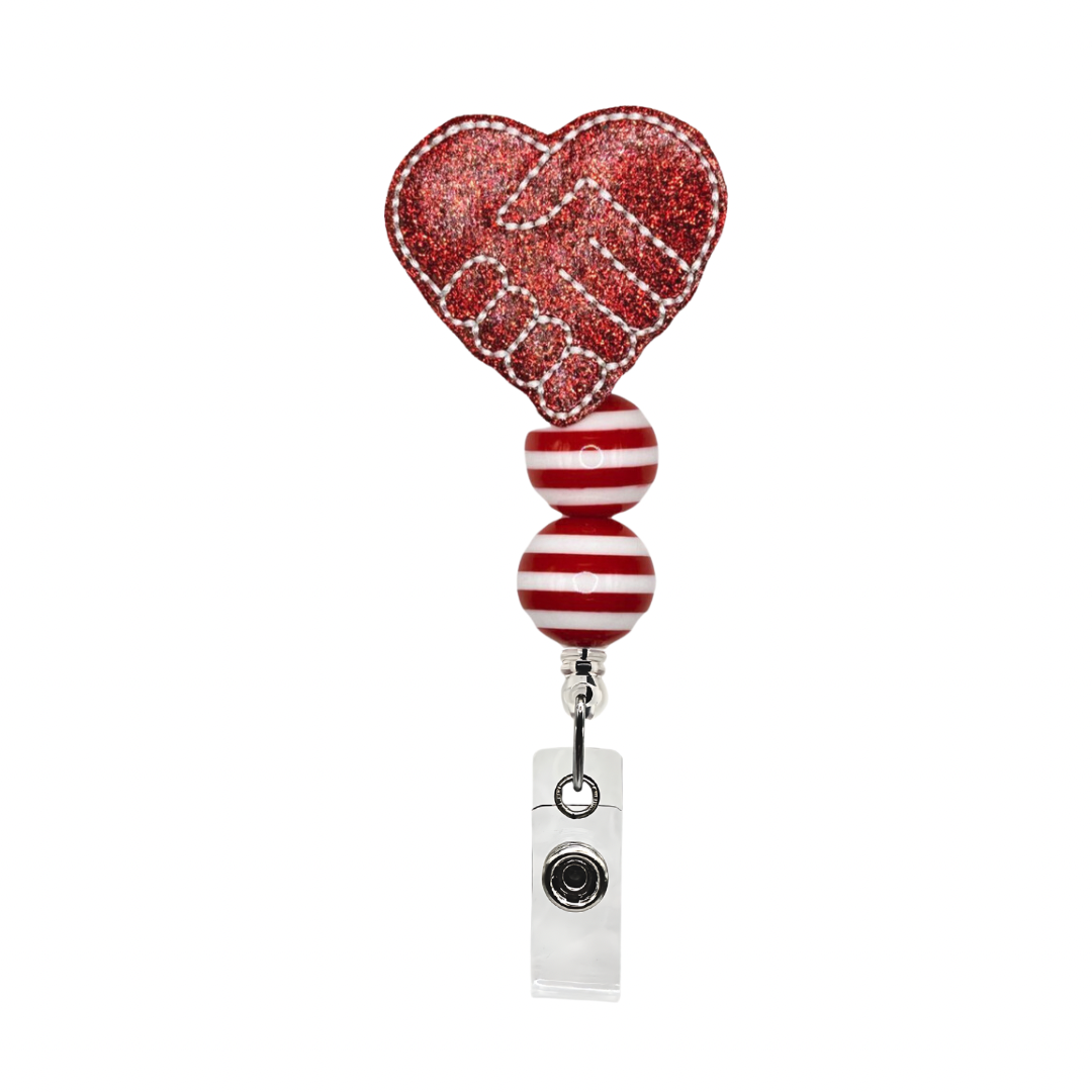 Social Work Hands Heart Badge Reel