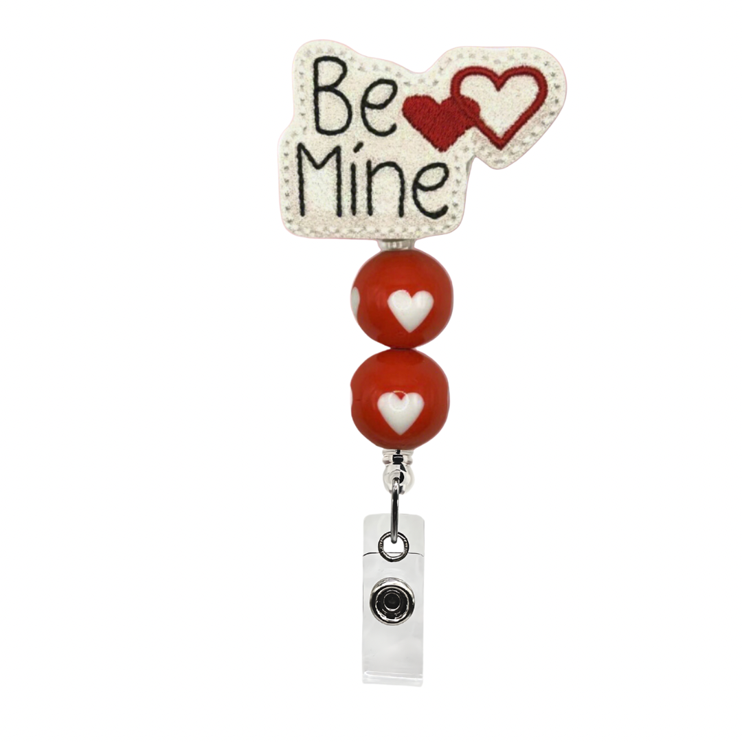 Be Mine Beaded Badge Reel
