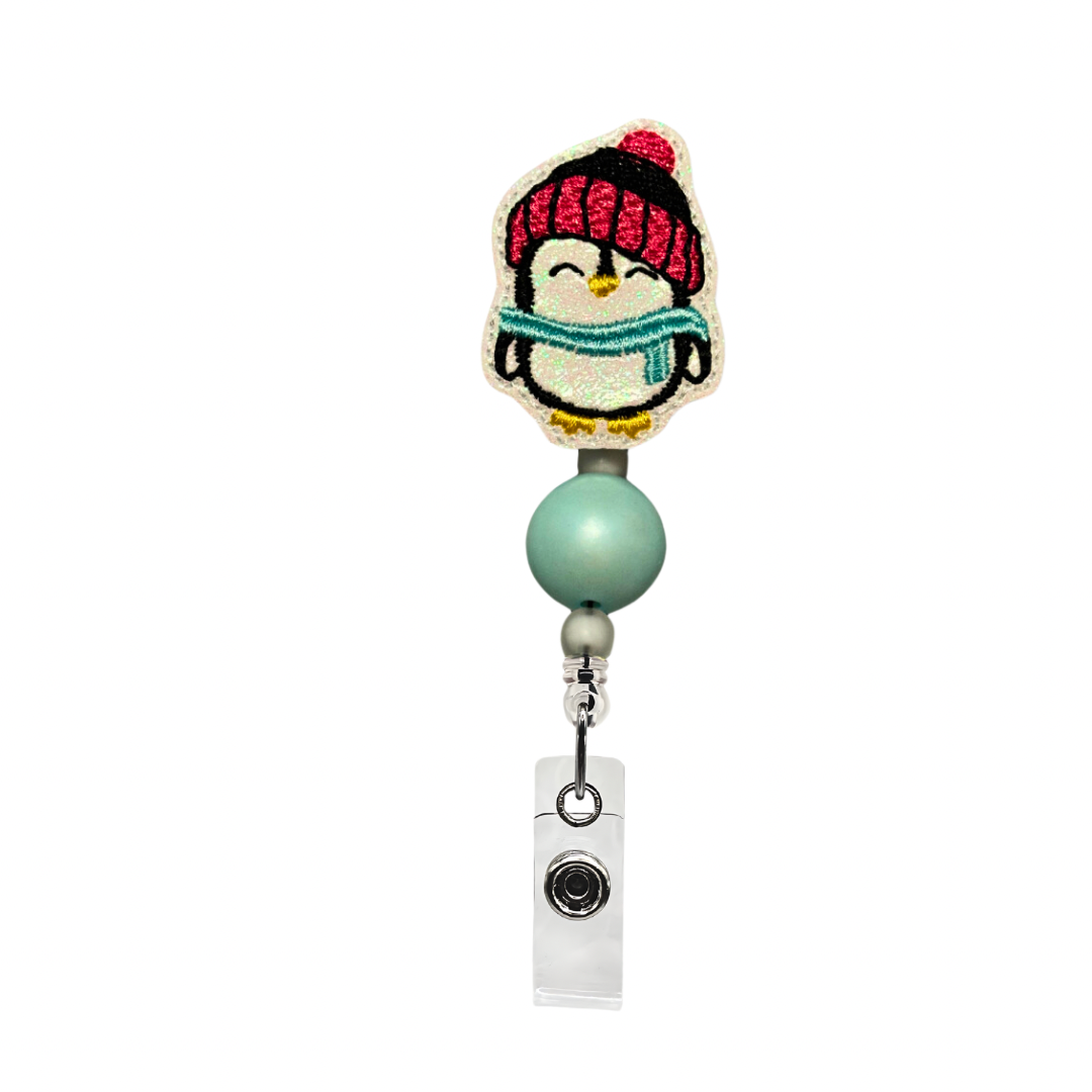 Winter penguin badge reel