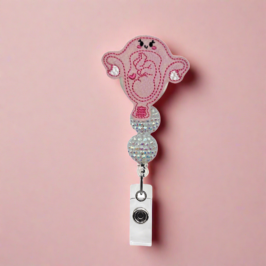 Uterus with Baby Badge Reel
