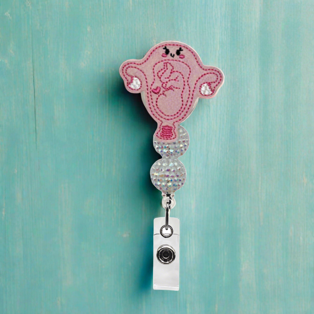 Uterus with Baby Badge Reel