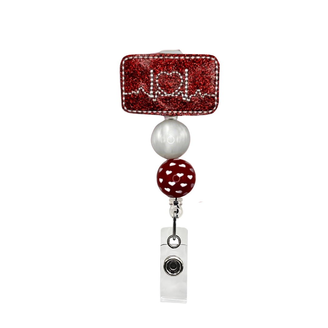 EKG with Heart Badge Reel