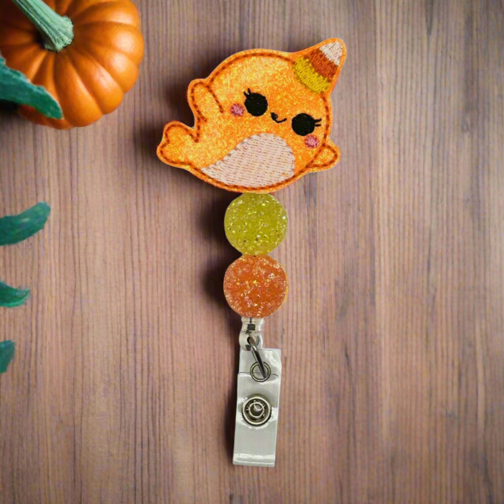 narwhal candy cane badge reel