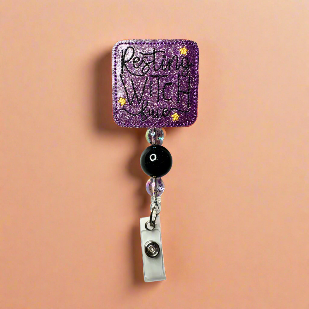 Resting Witch Face Badge Reel