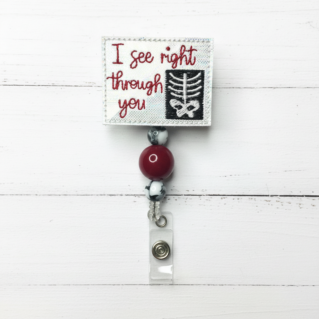 I See Right Through You Badge Reel, handmade retractable ID badge reel - view 2
