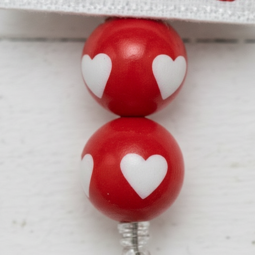 Love Love Love Badge Reel, handmade retractable ID badge reel - view 3
