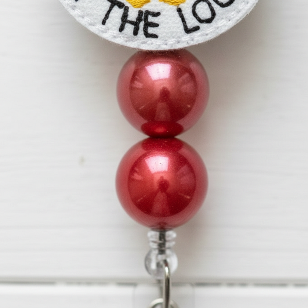 Love Goose on the Loose Badge Reel, handmade retractable ID badge reel - view 3
