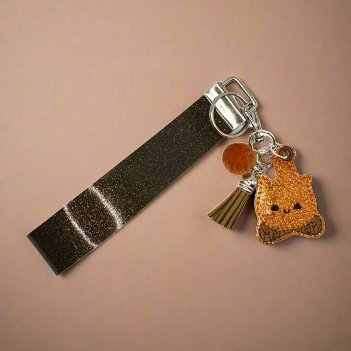 Camp Fire Keychain and Wristlet, handmade keychain wristlet - view 2