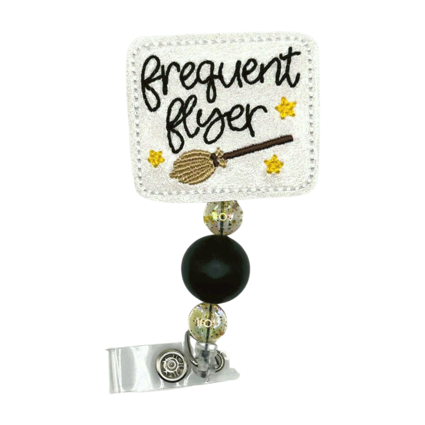 Frequent Flyer Beaded Badge Reel