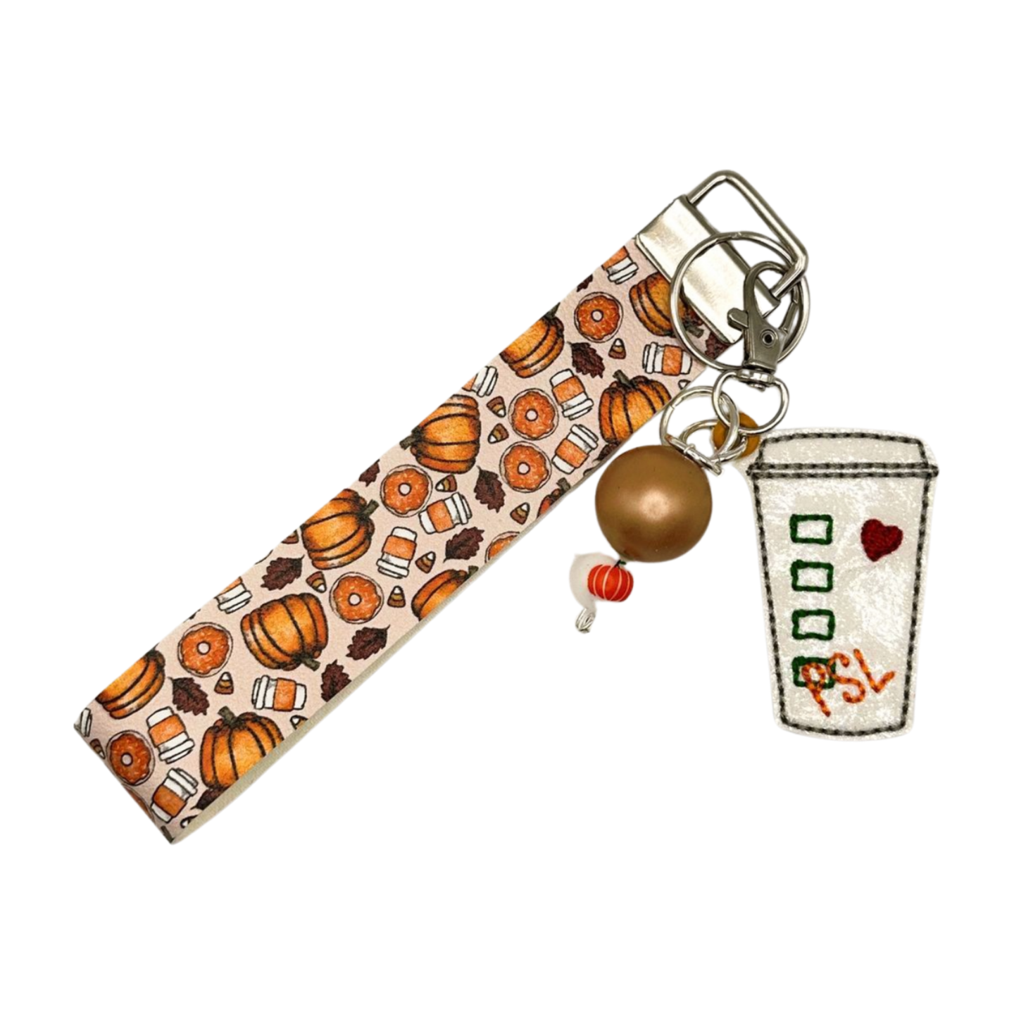 Pumpkin Spice Latte Keychain and Wristlet