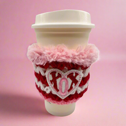 XOX Heart Coffee Cozy Sleeve
